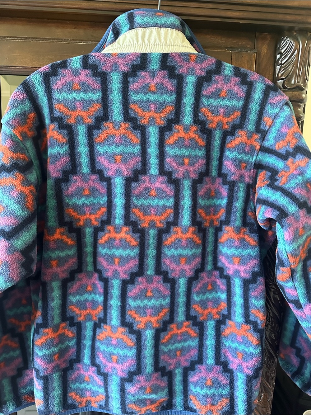 Vintage Patagonia Made in USA Kids Size 12 Patterned Fleece Pullover - Picture 2 of 6